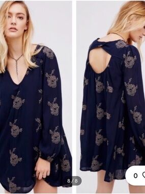 Altar'd State Navy Lace-Trim Scoop Tank